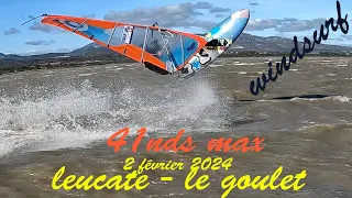 windsurf leucate le goulet 2 fev 2024 + Philippe + Alain + Jens + Detleff + 41  nds max