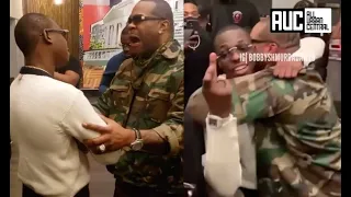 Bobby Shmurda Gets Emotional After Running Into Busta Rhymes At DMX Funeral