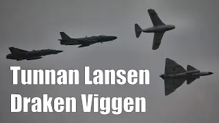 Saab Lansen, Draken, Viggen Flying Together - Full Airshow Display  - SweAF 2022