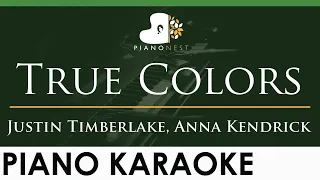 Justin Timberlake, Anna Kendrick - True Colors - LOWER Key (Piano Karaoke Instrumental)