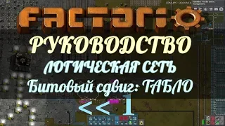 Руководство Factorio - Логическая сеть: табло на битовом сдвиге (часть 3)