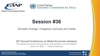 2022 GTAP Conference - Session #36 - Climate change, mitigation policies and trade