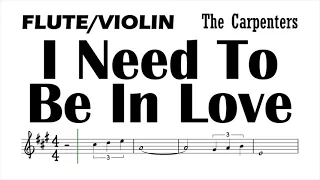 I NEED TO BE IN LOVE Flute Violin Sheet Music Backing Track Play Along Partitura