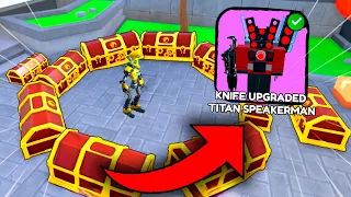 🔥 OMG! 🕰️ I GOT KNIFE UPGRADED TITAN SPEAKERMAN FROM CRATES 😱 | Roblox Toilet Tower Defense