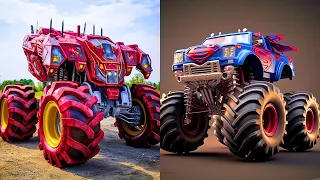 Top 25 Superheroes but Monster Trucks 💥 All Characters. DC & Marvel