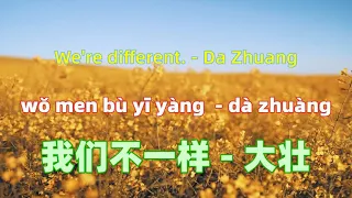 我们不一样 - 大壮 We're different. - Da Zhuang.Chinese songs lyrics with Pinyin.