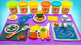 Let's Make Mini Kitchen Set and Food From Clay 🍳 Easy DIY Toys