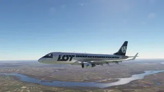 MSFS2020 FSS Embraer 175 LOT Polish Airlines landing at Warsaw Okecie (EPWA), Poland