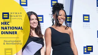 Abbi Jacobson and Chanté Adams accepting the National Visibility Award for A League of Their Own
