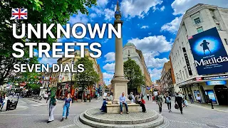 🇬🇧 London Walk - Unknown Streets of Seven Dials and Neal's Yard | June 2022 (4K 60fps)