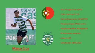 Marco Cruz (Sporting CP) footage vs Romania U18