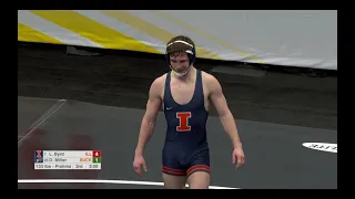 133lbs Lucas Byrd (Illinois) dec Darren Miller (Bucknell)