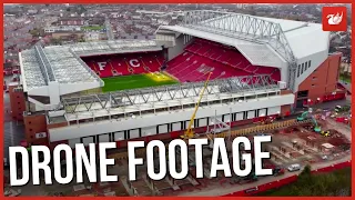 Drone footage shows Anfield road stand expansion progress