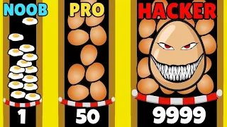 NOOB vs PRO vs HACKER in Eggs and Chickens Cut Rope Game