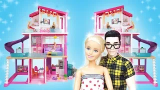 🎀BARBIE & KEN MORNING ROUTINE🎀SET UP DREAM HOUSE 3 STORY🎀DOLLHOUSE 🎀BARBIE MATH ROUTINE