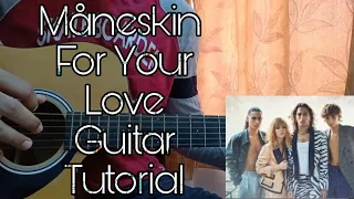 For Your Love - Måneskin // Easy Guitar Tutorial, Lesson, Chords