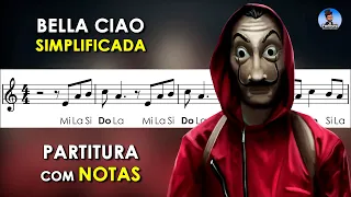 Bella Ciao | Partitura com Notas para Flauta Doce, Violino + Playback no Piano | La Casa de Papel