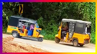 Auto Videos : AutoRickshaw 3 Wheelers is Driving on Hilly Road | Tuk Tuk Auto Video | Crazy AutoWala