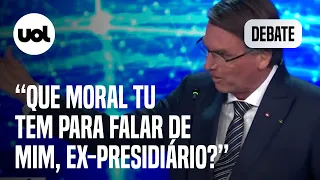 Debate: Bolsonaro chama Lula de 'ex-presidiário': 'Que moral tu tem para falar de mim?'