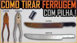 Como Tirar Ferrugem com Pilhas! - Eletrólise