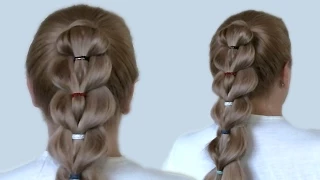 Прическа с Помощью Резинок| Необычное Плетение Волос| Видео Урок 2013 Пошаговая Инструкция