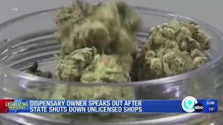 Dispensary owner speaks out as state shuts down unlicensed cannabis shops