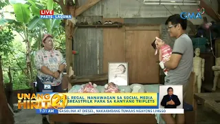 Unang Hirit: Tatay na may triplets, nananawagan ng tulong, breast milk