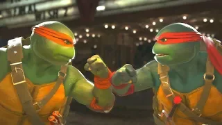 Injustice 2 - TMNT Michelangelo Vs Raphael -  All Intro Dialogue/All Clash Quotes, Super Moves