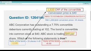 Series 7 Exam Prep - Arbitrage Opportunity!  Profiting from a Convertible Bond Trading Below Parity!