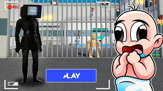 ESCAPA DEL LA PRISION DE TV WOMAN 😱 BEBE NOOB ESCAPA Tv woman BARRYS PRISON RUN EN ROBLOX