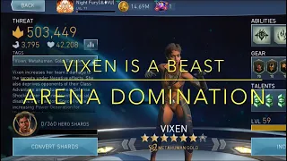 VIXEN IS A BEAST IN ARENA | 6 Stars Full Epic Talents | Test Run | Injustice 2 Mobile