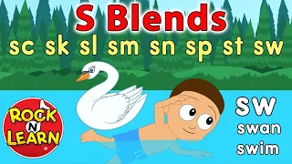 Beginning Consonant Blends with S | Learn to Read: sc, sk, sl, sm, sn, sp, st, sw | Rock 'N Learn