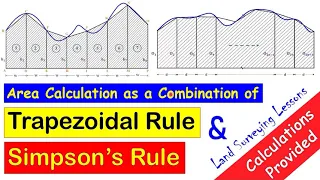 Area Calculation as a Combination of Trapezoidal Rule and Simpson's Rule | Calculations Provided