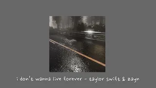 i don’t wanna live forever - taylor swift & zayn {sped up}