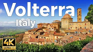 Volterra, Italy Walking Tour (4k Ultra HD 60fps) - With Captions