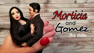 Gomez and Morticia: 1:12 Scale dollhouse Dolls
