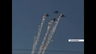 Грандиозное авиашоу в небе над Красноярском устроили «Русские витязи»