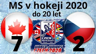 Hokej U20 2020 Kanada - Česko 7:2 I sestřih