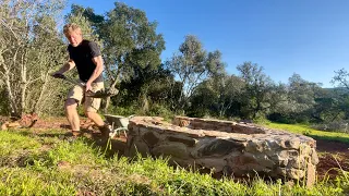 E147 | FIXING THE WELL | More Walls Coming Down and the Flat Roof On the Portugal Old Stone House