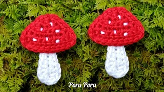 Crochet Toadstool Applique I Crochet Mushroom Tutorial I Scrap Yarn Crochet Projects