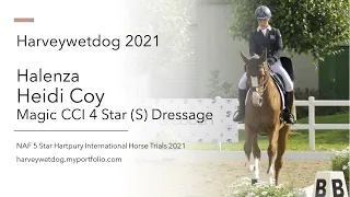 Heidi Coy and Halenza Magic CCI 4 Star Dressage; NAF 5 Star International Hartpury Horse Trials 2021