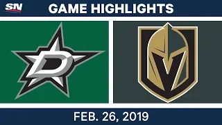 NHL Highlights | Stars vs. Golden Knights - Feb 26, 2019