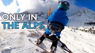 Parachuting Off A Cliff While Snowboarding | Only In The Alps