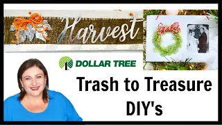 TRASH TO TREASURE ORNAMENT AND FALL SIGN WITH DOLLAR TREE ITEMS |  UPCYCLING UGLY THRIFT CHALLENGE