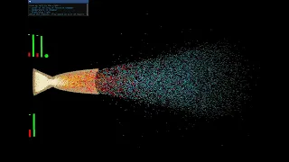 4K video SPH simulation 70 K particles. Improvement of  reactor: better ergols and nozzle+new gauge