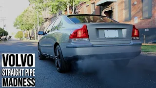 Volvo S60 2.5T Full 3" Straight Pipe Exhaust Sound | Aggressive Revs & Launches