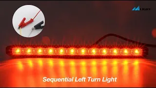 Nilight TR-151 16Inch 4 Functions Red Trailer Light Bar