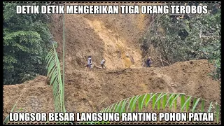 Ranting Pohon Patah, Detik Detik Mengerikan Tiga Orang Terobos Longsor Besar di Sitinjau Lauik