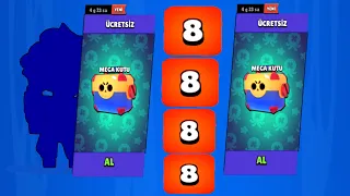 ÜCRETSİZ MEGA KUTU AL! 4 DEFA 8 YAZDI! YENİ KARAKTER ÇIKTI! BRAWL STARS KUTU AÇILIMI!