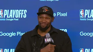 Kevin Durant talks the Wolves sweep & Anthony Edwards, FULL Postgame Interview